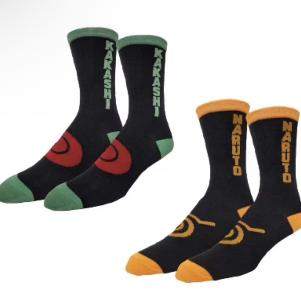 Naruto and Kakashi Black Socks Set